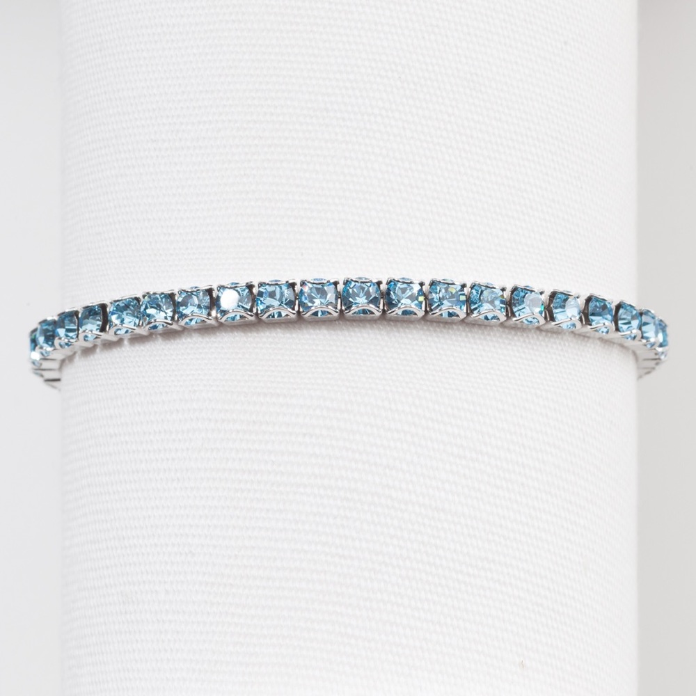 Aquamarine Swarovski Crystal Stretch Bracelet